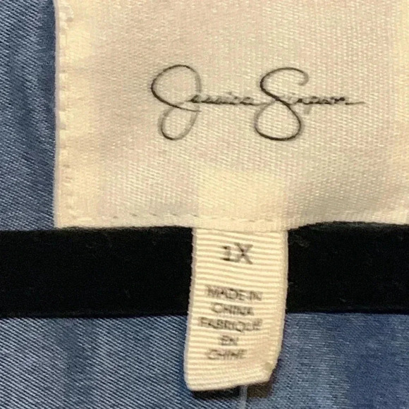nwt JESSICA SIMPSON chambray SHIRT DRESS 1X (B) - Picture 4 of 7